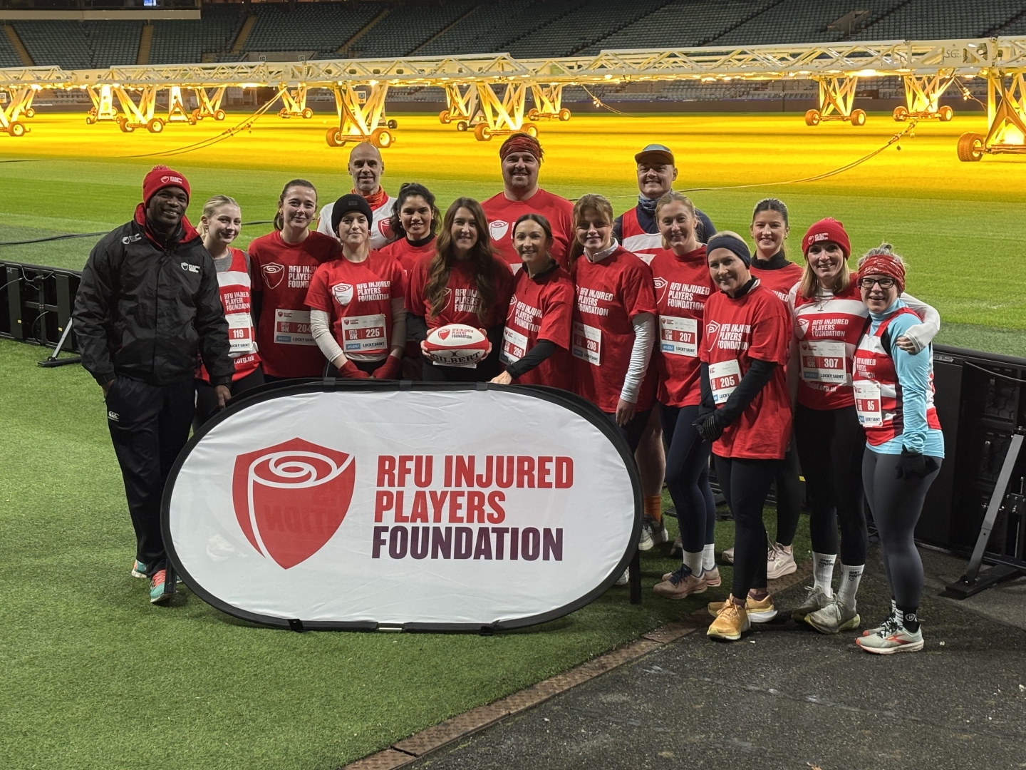 IPF Ambassador Topsy Ojo and IPF runners at the Allianz Stadium 5k fundraiser