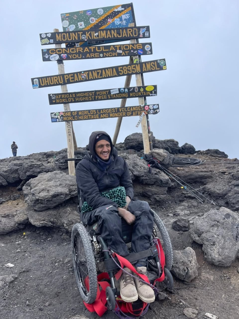 IPF member Liam O'keeffe at summit of Kilimanjaro