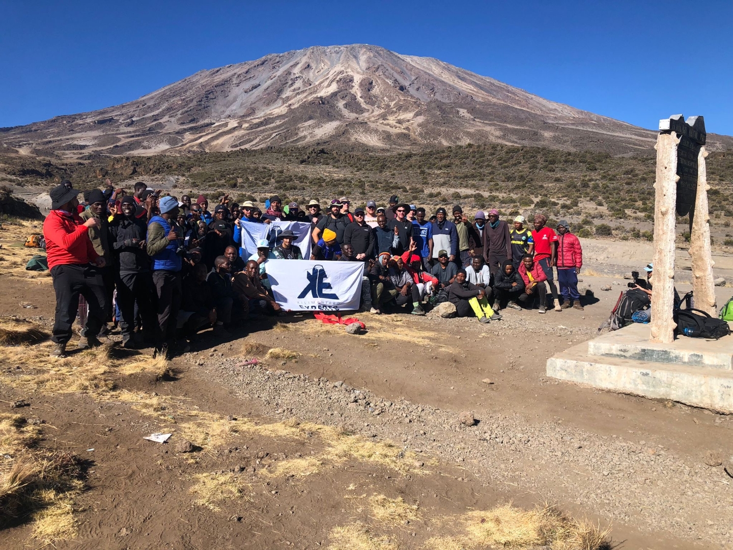 Liam O'Keeffe and team at Mt Kilimanjaro