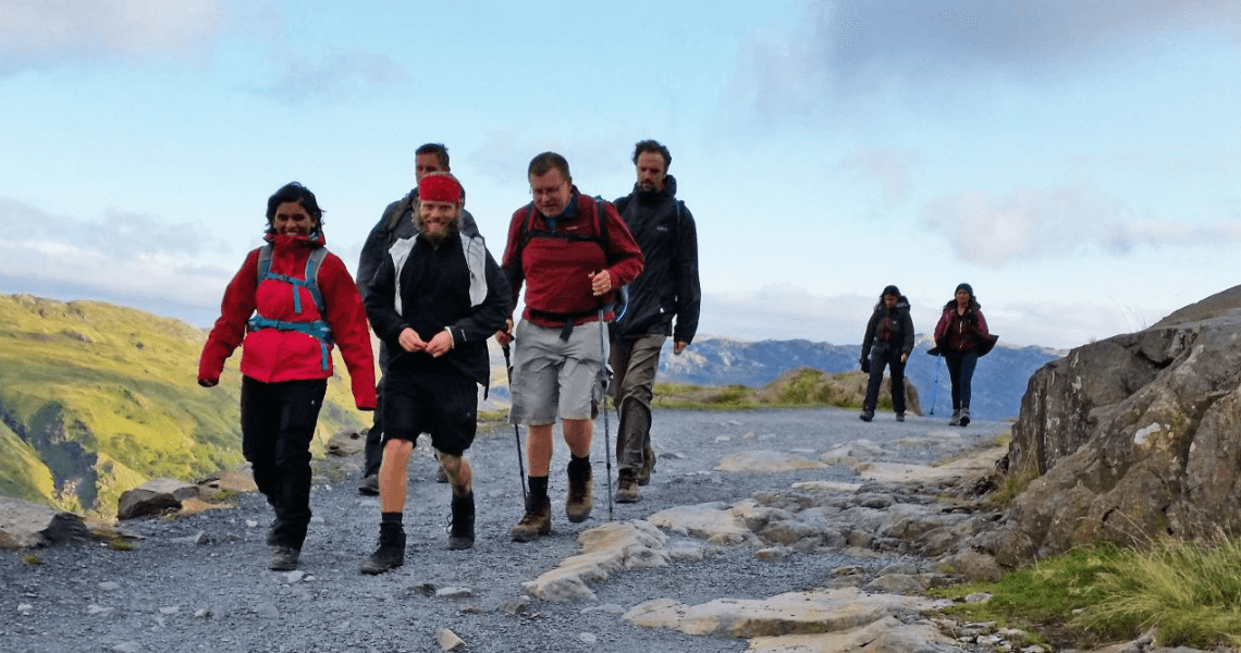 Trekkers walking