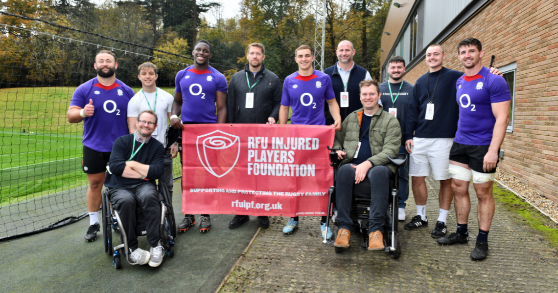 England players and IPF clients at Pennyhill park
